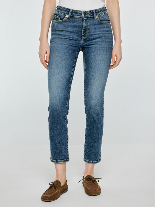 Mid rise skinny džínsy ADELA CROPPED 296